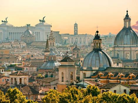 View of Rome from Castel Sant'Angelo, Italy