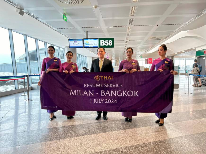 Thai Airways, tornadopo quattro anniil Milano-Bangkok