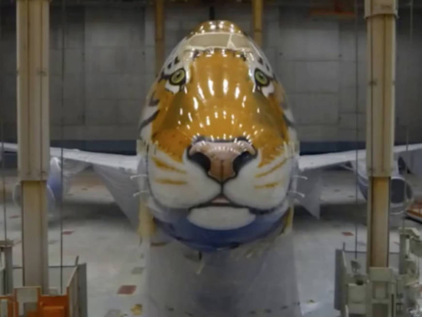 Tiger Flight: il Boeing Transaero si trasforma in tigre siberiana