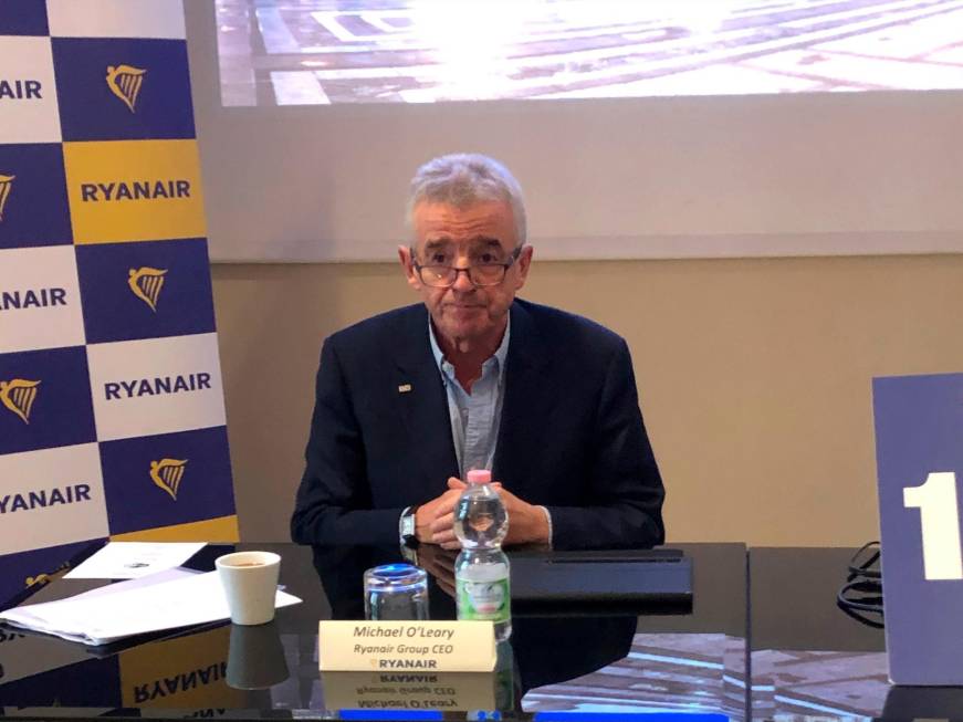 O’Leary, Ryanair:“Tariffe in calotra il 5 e il 9%”